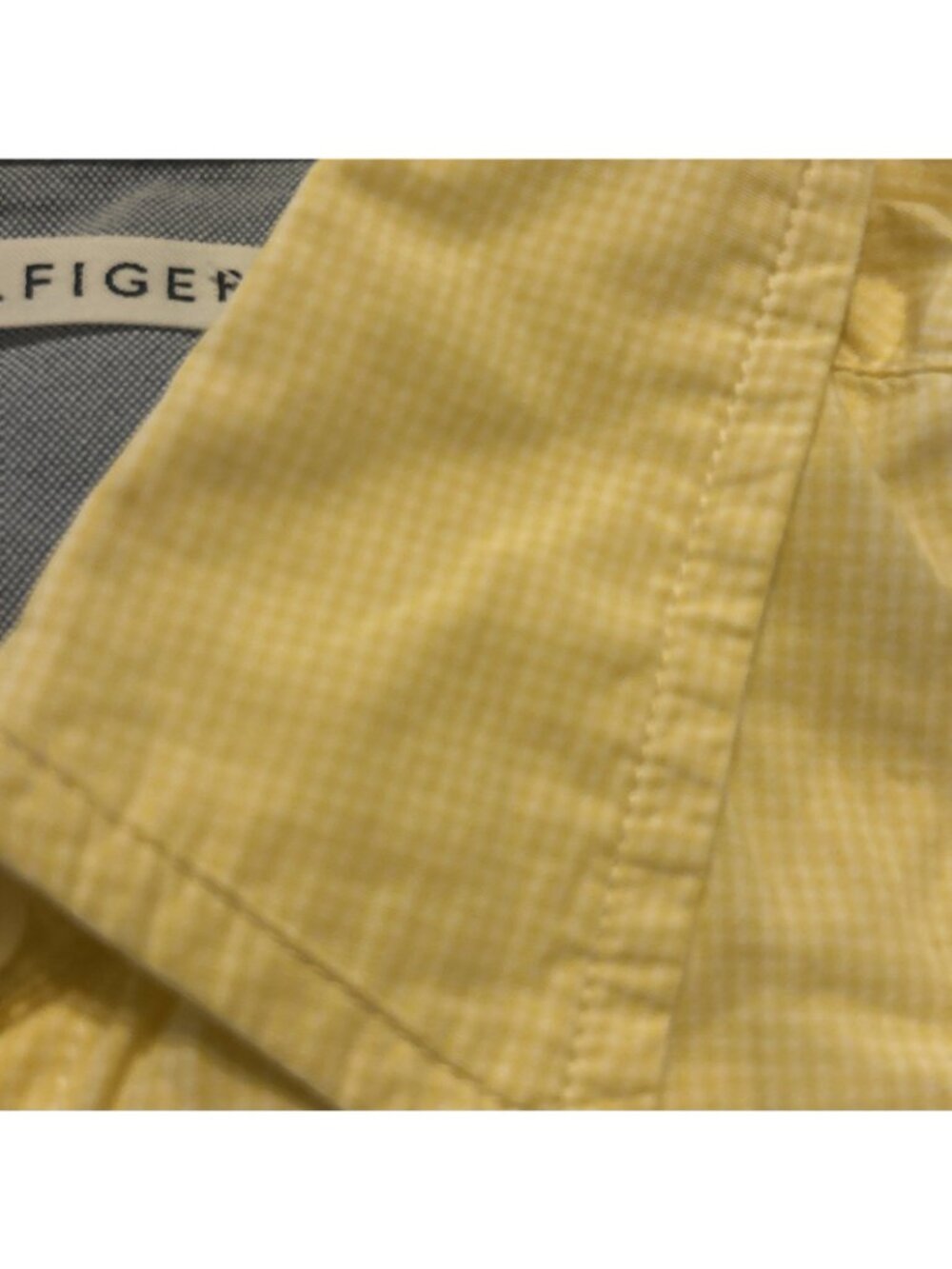 Tommy Hilfiger Womens sz 4 Yellow Cotton Stretch Preppy Button Shirt Short Sleev - Picture 4 of 12